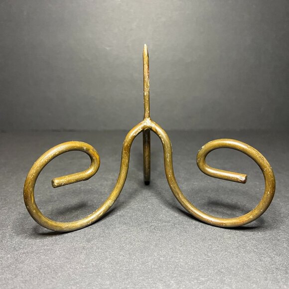 Vintage Set of 3 Iron Decorative Swirl Spiked Candle Holders 4.75 x 6" - Picture 5 of 5